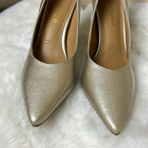 J.Renee Phoebi,women shoes,NEW, pumps,Patente Gold accent,glam,shine,event,prom - Picture 4 of 15